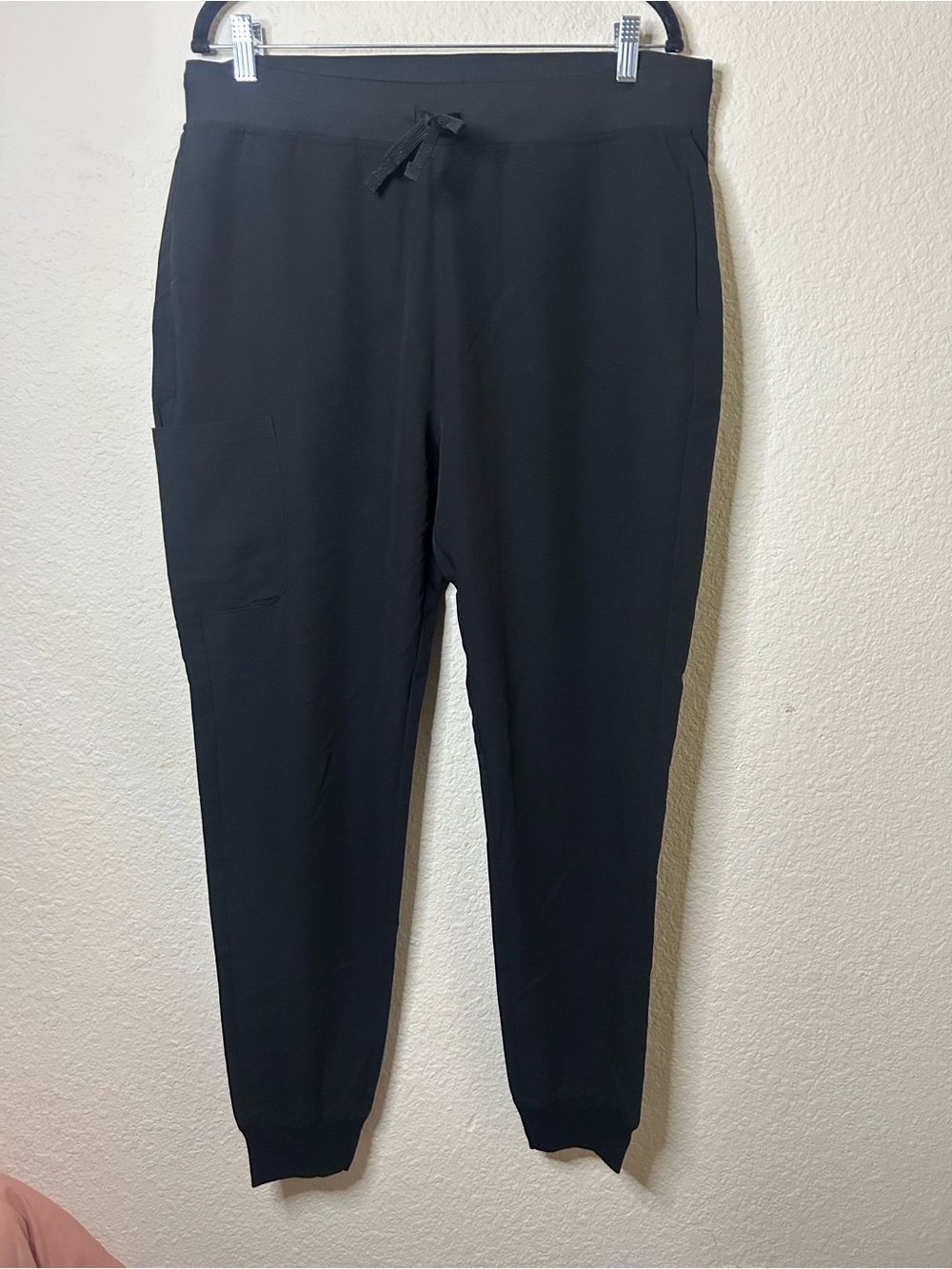 Mandala Black Drawstring Jogger Pants Womens Large High Waist Comfort Relaxed